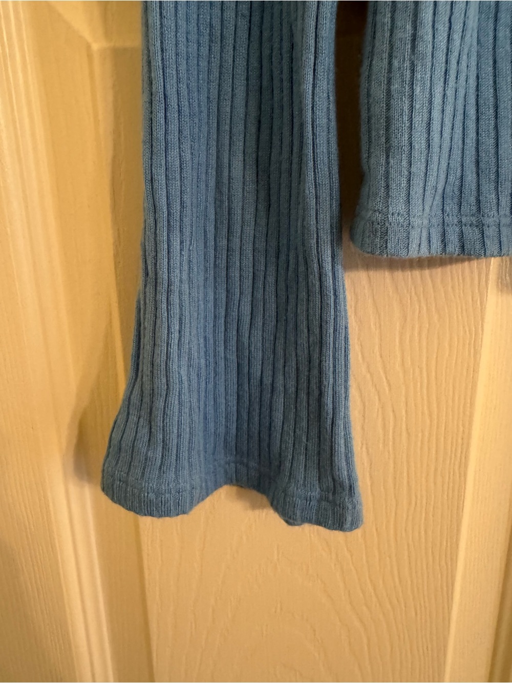Reformation Light Blue Ribbed V-Neck Button Front Top - Picture 7 of 9